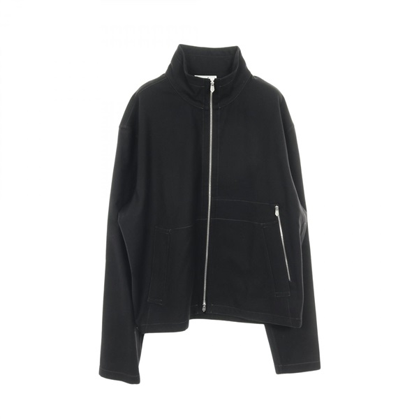 HERMES Zip up Jacket cardigan H566140 cotton Black Used mens size 15/38