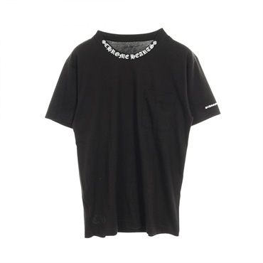 CHROME HEARTS Neck logo T-shirt cotton Black Size M Used mens