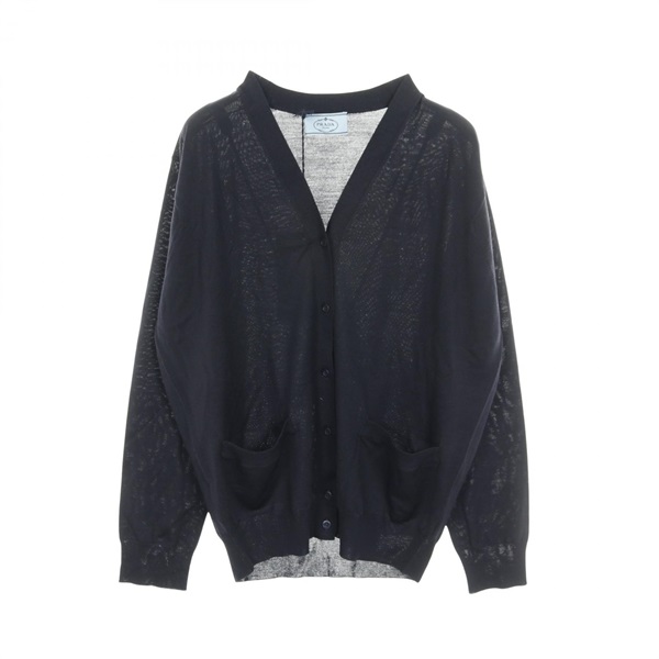 PRADA Cardigan Sweater DNA00S Wool Navy Size 38 Used Women