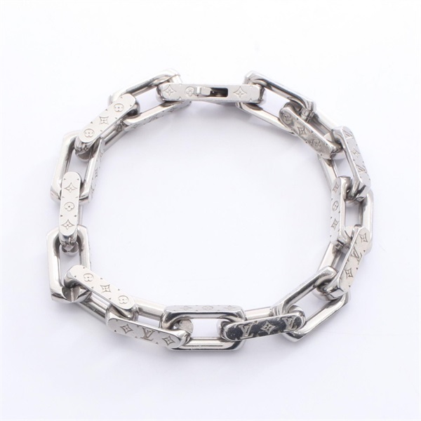 LOUIS VUITTON Monogram Chain Bracelet 19.5cm M00309 Stainless Steel Used mens