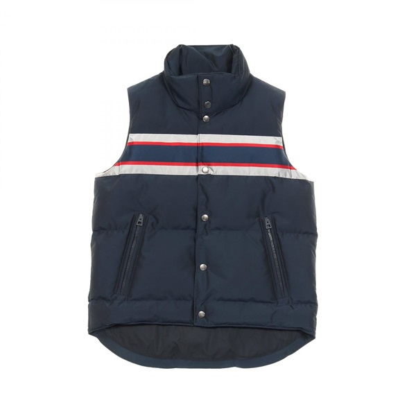 Christian Dior Down vest #XS polyester Navy Silver Red Used Women