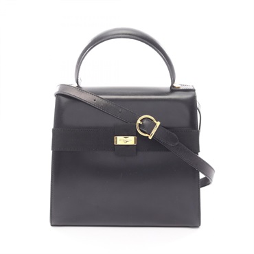 Salvatore Ferragamo SPORT Vara ribbon shoulder Handbag 21 5301 leather Black