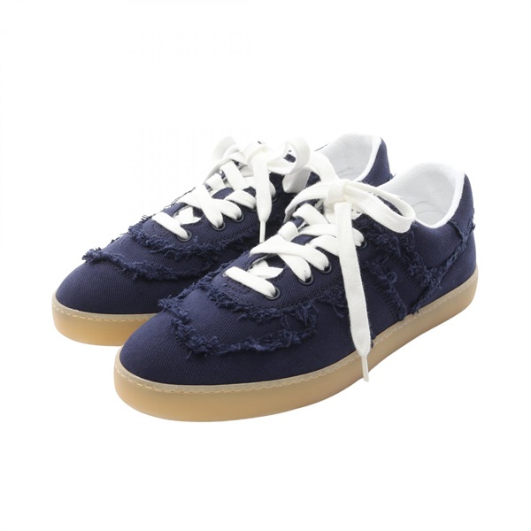 Miu Miu sneakers shoes #39 lace-up flats canvas Navy Women