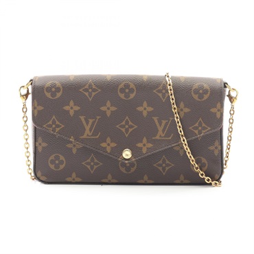 LOUIS VUITTON Felicie Pochette Shoulder Bag M61276 Monogram canvas Brown Fuschia