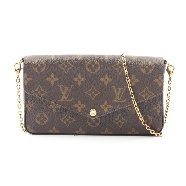 LOUIS VUITTON Felicie Pochette Shoulder Bag M61276 Monogram canvas Brown Fuschia