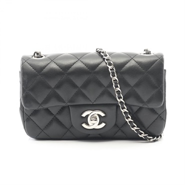CHANEL Extra Mini Matelasse chain crossbody Shoulder Bag A65050 Lambskin Black