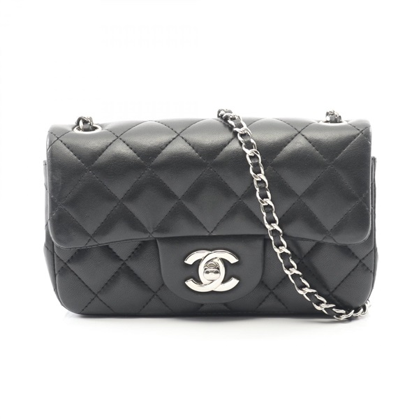 CHANEL Extra Mini Matelasse chain crossbody Shoulder Bag A65050 Lambskin Black