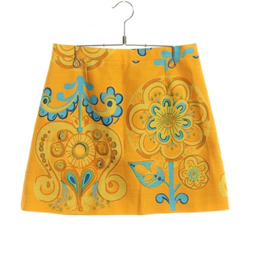 PATOU Mini A-line Skirt #38 cotton Yellow Multicolor Used Women
