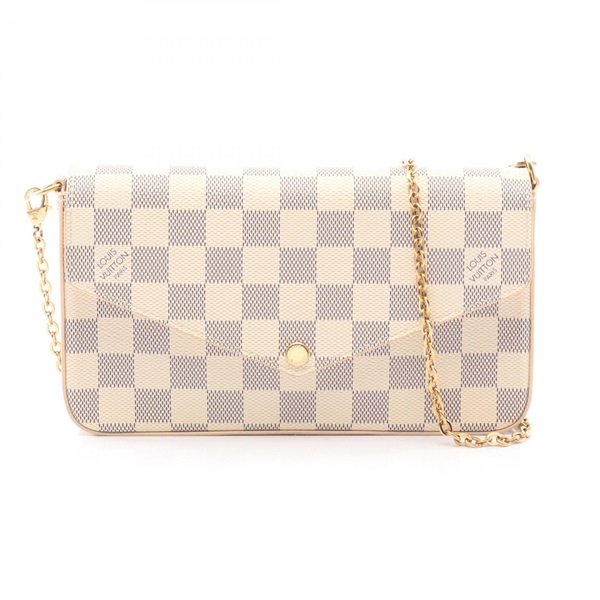 LOUIS VUITTON Pochette Felice Shoulder Bag N63106 Damier Azur canvas White Used