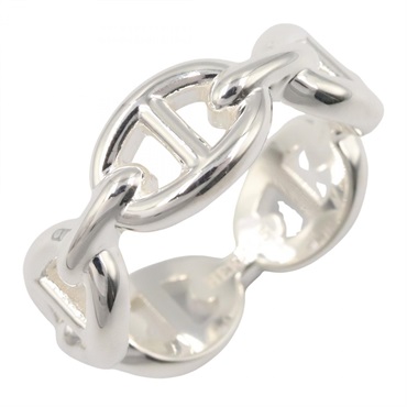 HERMES Chaine d'Ancre Enchainee PM Ring Silver925 Used Women US Size 6.25