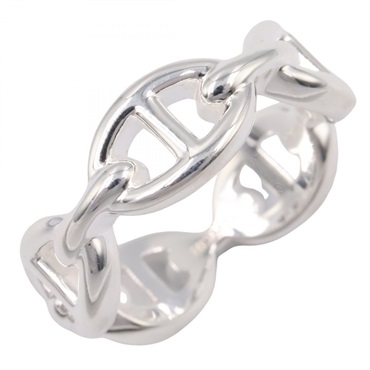 HERMES Chaine d'Ancre Enchainee Nering PM Ring Silver925 Used Women US Size 6.5
