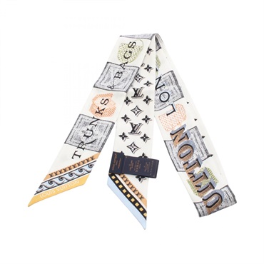 LOUIS VUITTON Bandeau BB Damier Glam Scarf M96785 silk White Used LV monogram