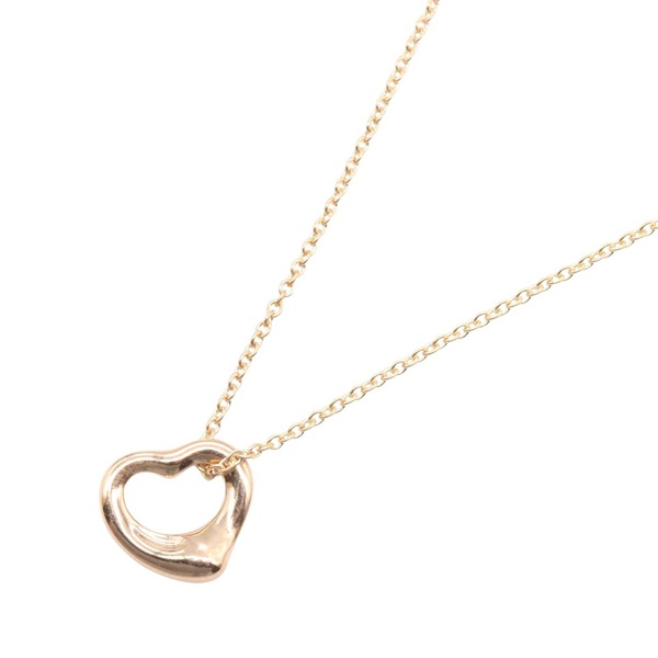 TIFFANY＆CO Open Heart Necklace Pendant 18KPG Pink Rose Gold Used women
