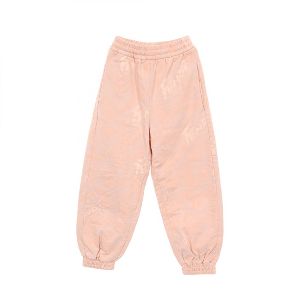 FENDI logo Tapered pants trousers #36 cotton Pink Used Women