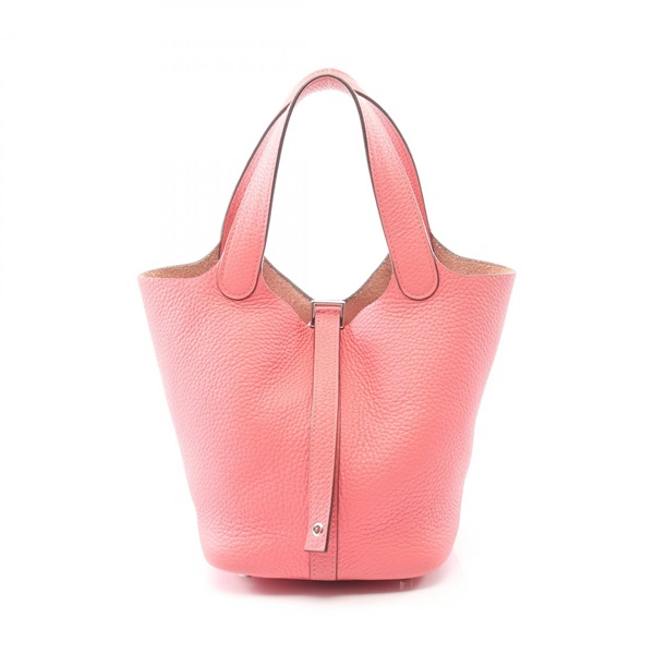 HERMES Picotin Lock PM Tote Handbag Clemence leather Pink Rose dete SHW Used X