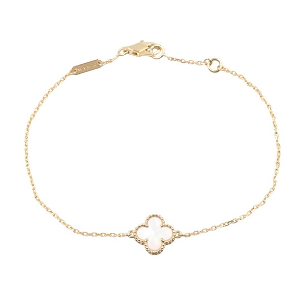 Van Cleef & Arpels Sweet Alhambra Bracelet 18KYG Gold Mother of pearl White Used