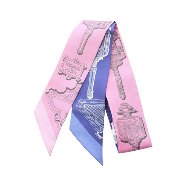 HERMES Twilly MERVEILLEUSES LANTERNES Scarf silk Multicolor Pink Used Women