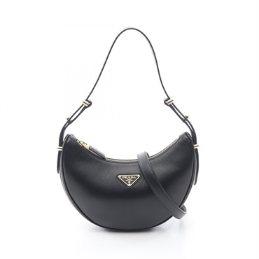 PRADA Arque Small Shoulder Bag 1BC194 leather Black Used Women