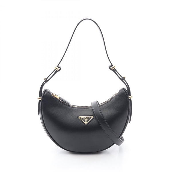 PRADA Arque Small Shoulder Bag 1BC194 leather Black Used Women