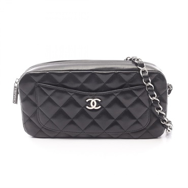 CHANEL Matelasse chain Shoulder Bag A29857 Lambskin Black Used Women SHW