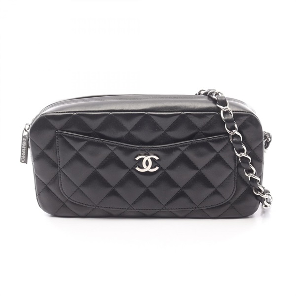 CHANEL Matelasse chain Shoulder Bag A29857 Lambskin Black Used Women SHW