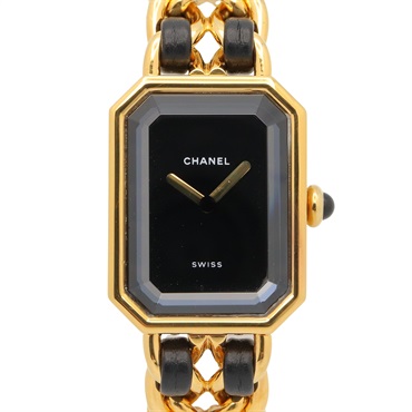 CHANEL Premiere M Wrist Watch H0001 Quartz Gold Plated leather Used Women CC