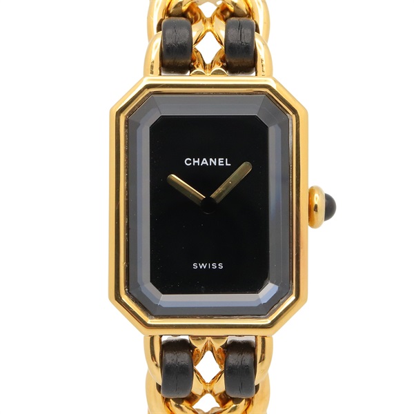 CHANEL Premiere M Wrist Watch H0001 Quartz Gold Plated leather Used Women CC
