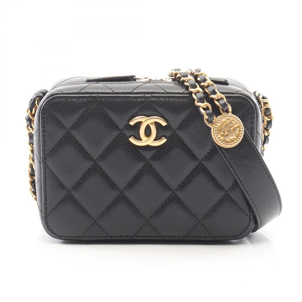 CHANEL Matelasse Mini Camera Shoulder Bag AP2858 leather Black Used Women GHW CC