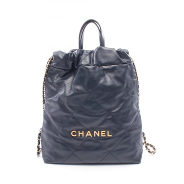 CHANEL Chanel 22 matelasse Rucksack Backpack AS3859 leather Navy Used Women GHW