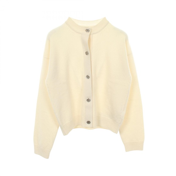 HERMES H lift cardigan knitwear #34 6E2721D12 cashmere White Used Women