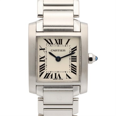 CARTIER Tank francaise SM Wrist Watch W51008Q3 Quartz Stainless Steel Used Women