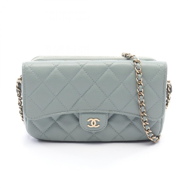 CHANEL Matelasse Chain Phone Case Wallet Shoulder Bag AP2096 Calfskin leather CC