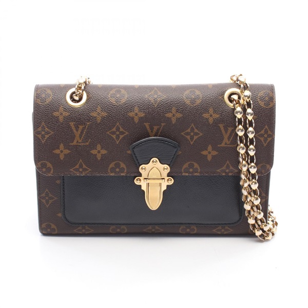 LOUIS VUITTON Victoire chain Shoulder Bag M41730 Monogram leather Brown Noir
