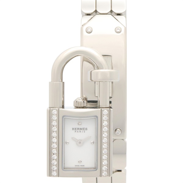 HERMES Kelly Watch Mini Wrist Watch KE4.130 Quartz SS diamond Used Women