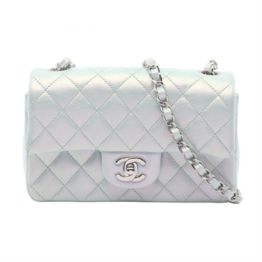 CHANEL Mini Matelasse 20 chain crossbody Shoulder hand Bag A69900 leather Silver