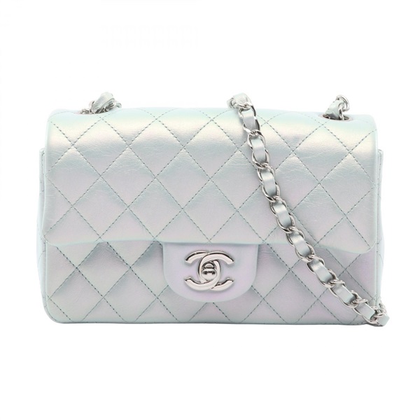 CHANEL Mini Matelasse 20 chain crossbody Shoulder hand Bag A69900 leather Silver