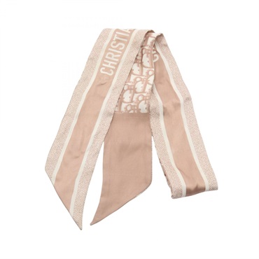 Christian Dior Mitzah Ribbon Scarf Wrap 15DOB106I600 silk Pink White Used Women