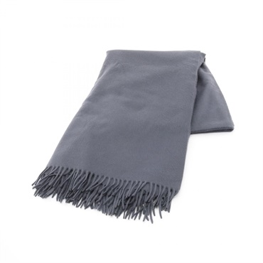 HERMES Large format Stole Shawl Wrap cashmere Gray Used Women