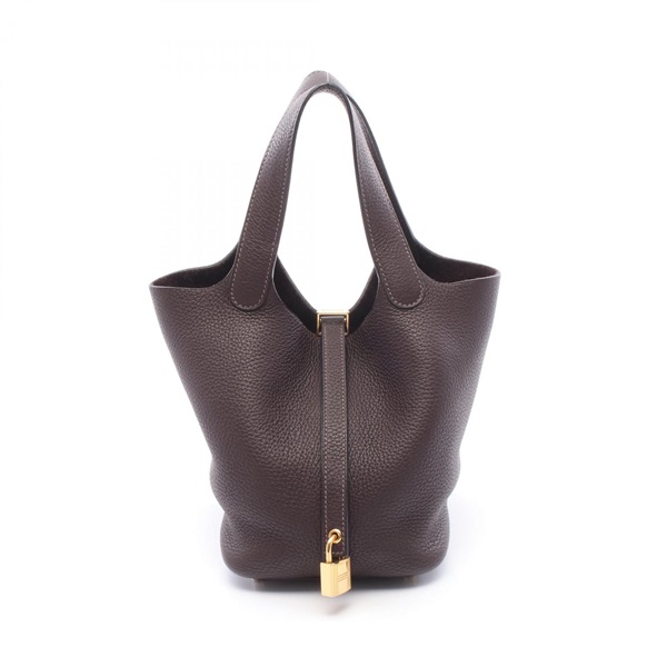 HERMES Picotin Lock PM tote Handbag Z Taurillon Clemence Rouge sellier Used GHW