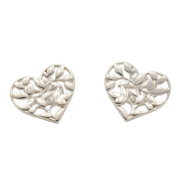 TIFFANY＆CO Olive Leaf Heart Pierced Earrings Silver925 Used women
