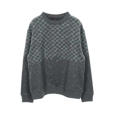 LOUIS VUITTON Damier spread printed Sweatshirt Top cotton Gray Gres mens size M