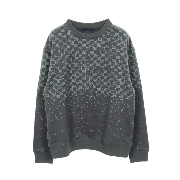 LOUIS VUITTON Damier spread printed Sweatshirt Top cotton Gray Gres mens size M