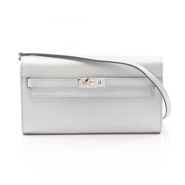 HERMES Kelly to Go Shoulder Bag K leather Chevre Chamkila Argent Used Women SHW