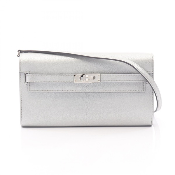 HERMES Kelly to Go Shoulder Bag K leather Chevre Chamkila Argent Used Women SHW