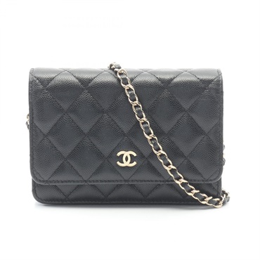 CHANEL Matelasse Mini Chain Shoulder Crossbody Bag AP1649 leather Black GHW Used
