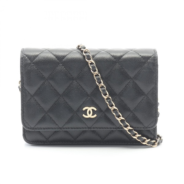CHANEL Matelasse Mini Chain Shoulder Crossbody Bag AP1649 leather Black GHW Used