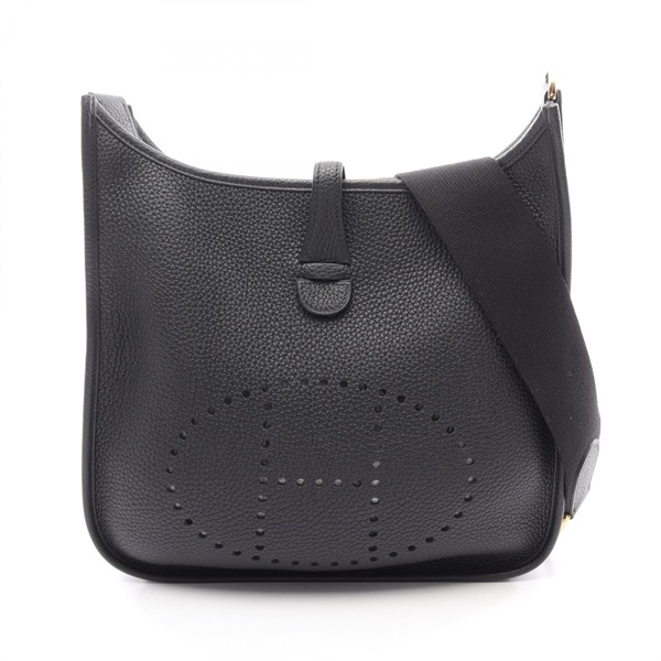 HERMES Evelyne 3 Troyes PM Shoulder Bag Clemence leather Black Used Women U GHW