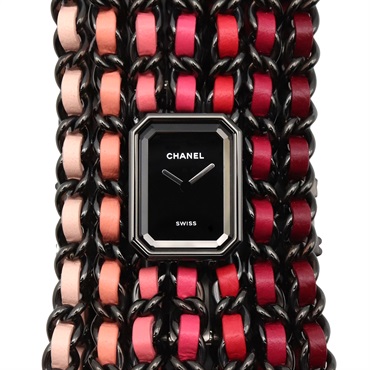 CHANEL Premiere Cuff BLUSH Wrist Watch H10329 Quartz SS leather Used Women