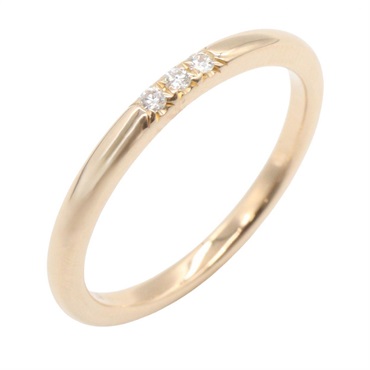 TIFFANY＆CO Band 3P Diamond Ring 18KPG Pink Rose Gold Used women US size 5