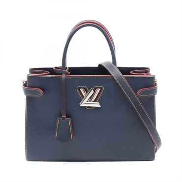 LOUIS VUITTON Twist Tote Shoulder Bag M54980 Epi leather Indigo blue Red Used LV